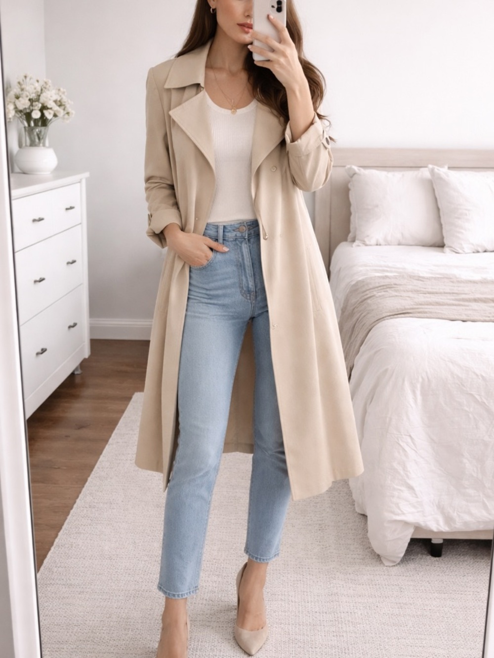 NYC Beige Trench Coat (New)